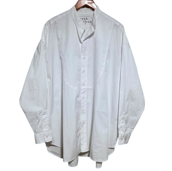 Frank & Eileen The Victoria Italian Tuxedo Shirt in White Size Large - Picture 3 of 5